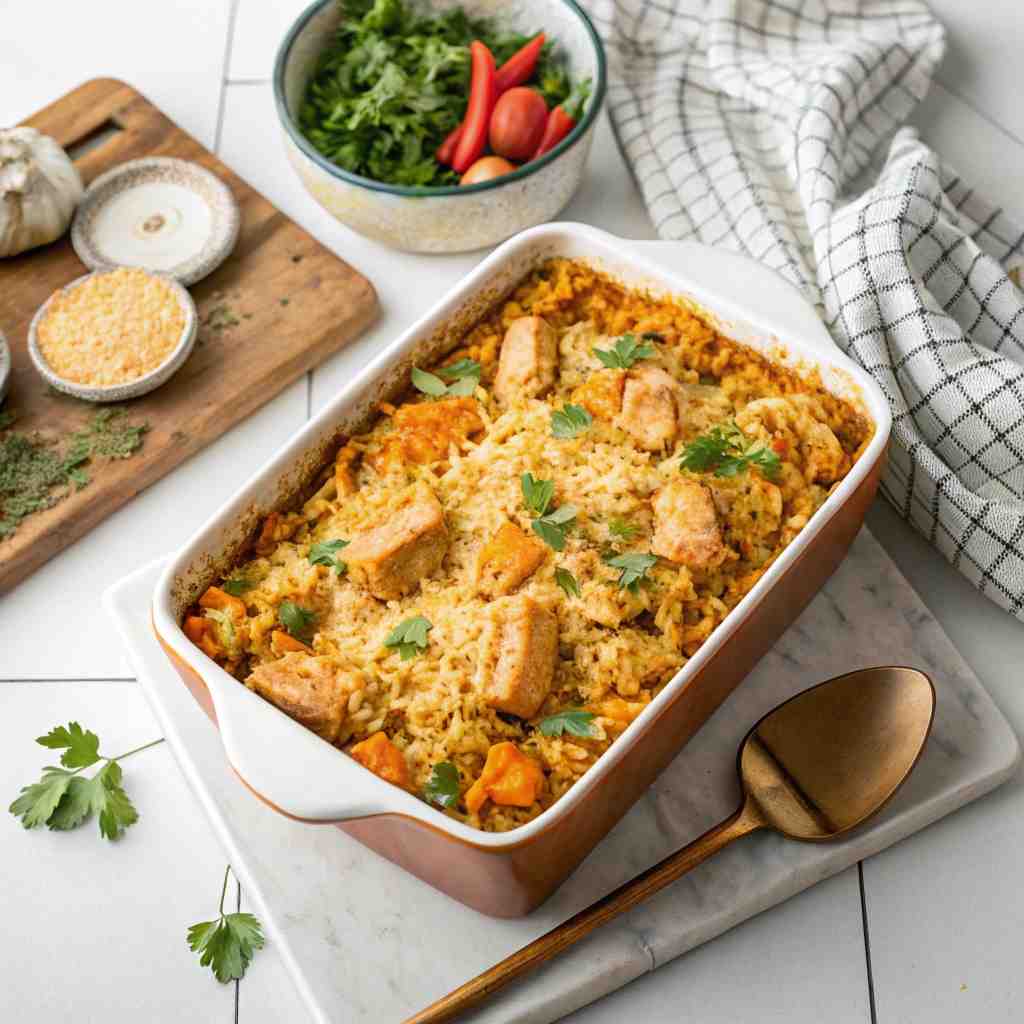 Butter Chicken Rice Casserole